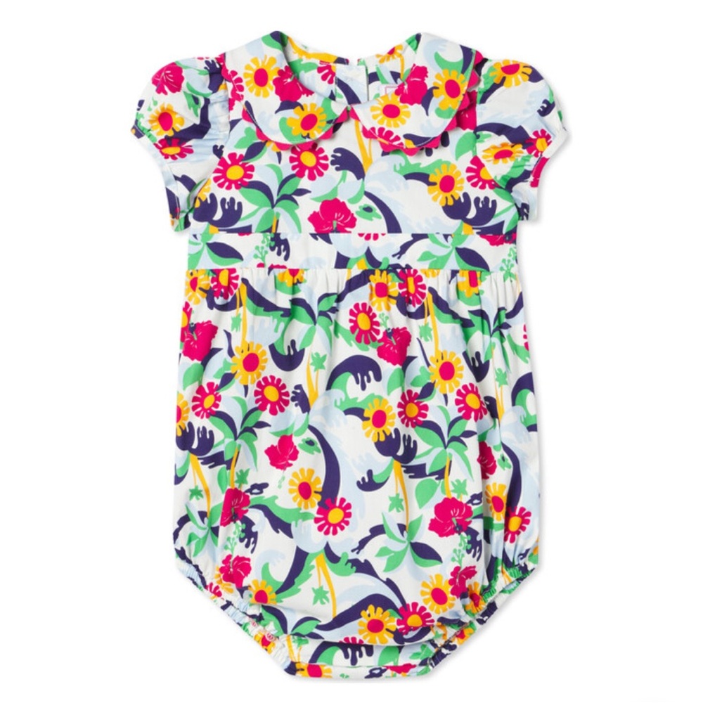 NWT Classic Prep Juniper Olina Print Stretch Poplin Bubble Romper